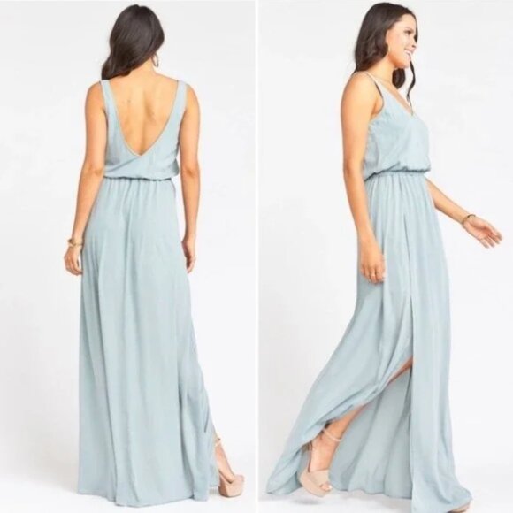 Show Me Your Mumu Kendall Maxi Dress in Silver Sage Crisp XXS NWT - Picture 2 of 13